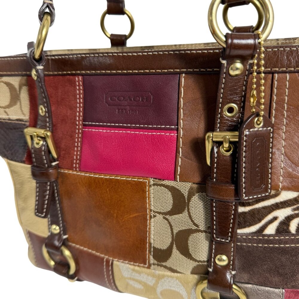 COACH Multicolor Patchwork Turn Lock Signature 10… - image 2